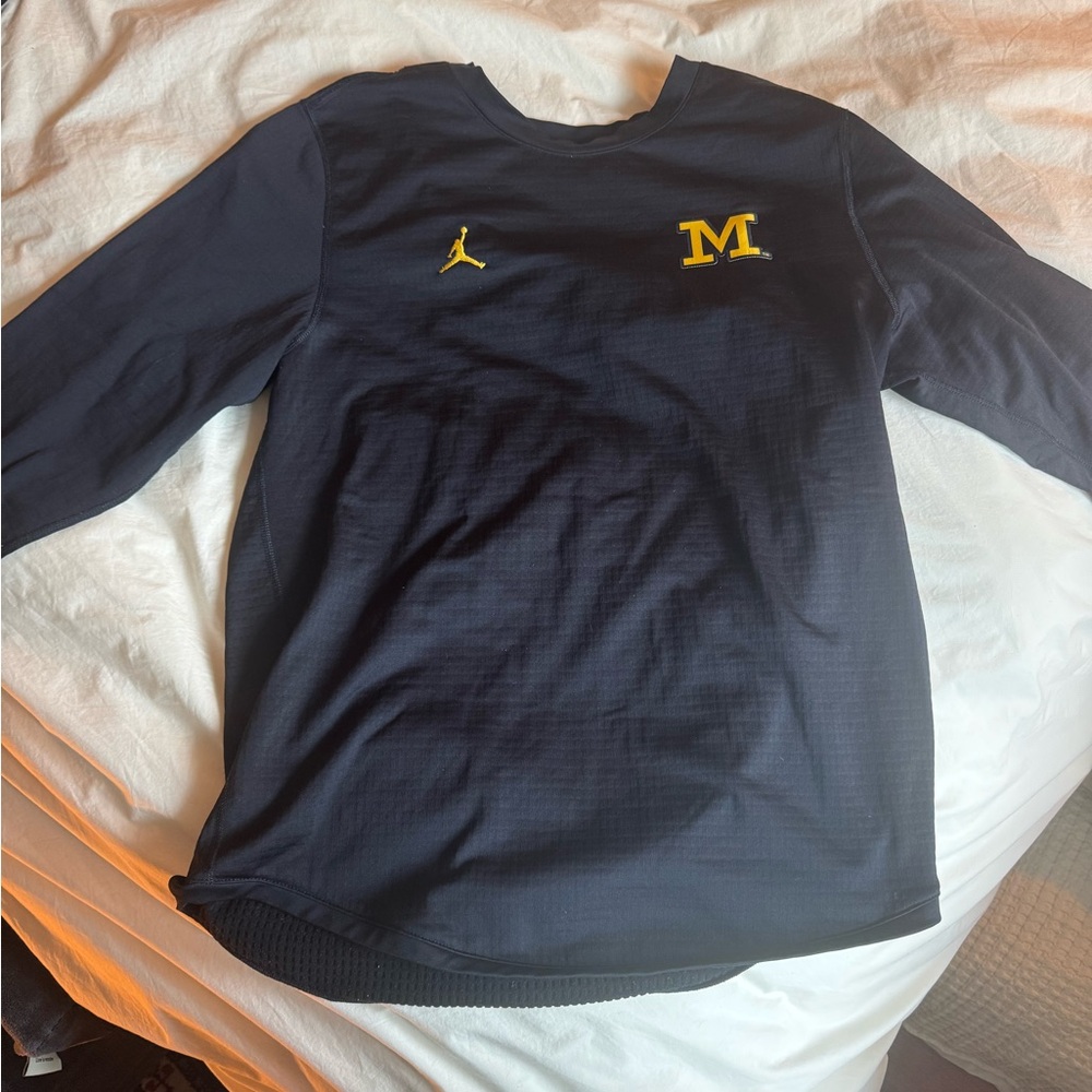 Jordan Brand Black Thermal Longsleeve university of Michigan - waffle tech